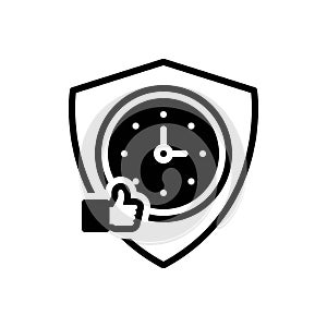 Black solid icon for Reliability, convincement and reliableness