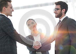 Reliable handshake of business people