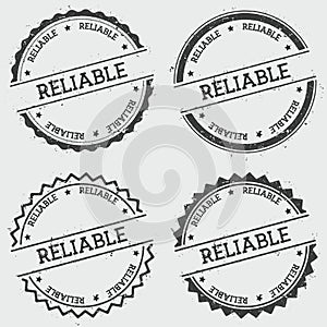 Reliable insignia stamp isolated on white.
