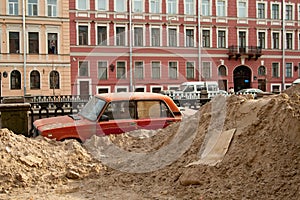 Reliable parking in Russian. Humour. photo