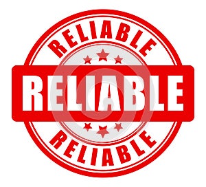 Reliable vector label on white background