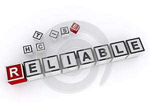 reliable word block on white