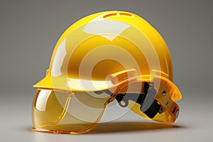 Reliable Worker with yellow helmet hat. Generate Ai