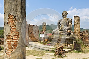 Relics of Wat Piyawat temple, Xiangkhouang province, Laos. photo