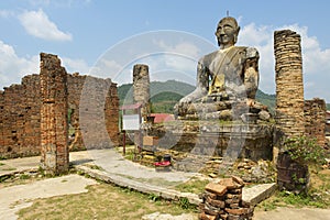 Relics of Wat Piyawat temple, Xiangkhouang province, Laos. photo