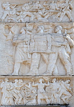 Relief above the Council of Ministers in Tirana