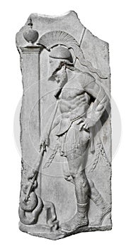 Relief of and ancient greek warrior