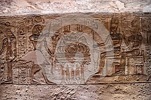 Relief of Ancient temple abu simbel - egypt