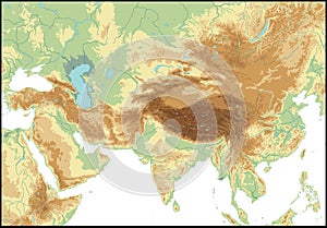 Relief Of Central Asia.