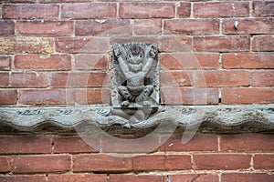 Relief of Garuda and Naga , Hanuman Dhoka , the Royal palace , Durbar Square , Kathmandu , Nepal