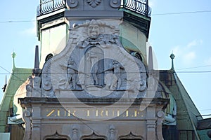 Relief on the Haus zur Trulle, Bahnhofstrasse in Zurich photo