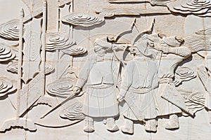 Relief at Kublai Square in Zhenglan Banner, Xilin Gol, Inner Mongolia, China.