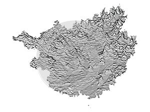 Relief Map of Guangxi Zhuang Autonomous Region