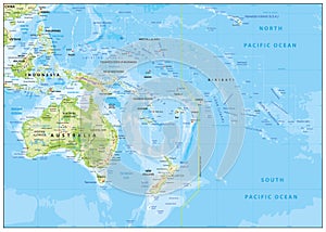 Relief Map of Oceania