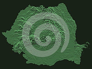 Relief Map of Romania