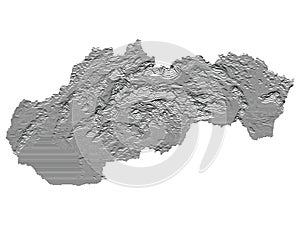 Relief Map of Slovakia