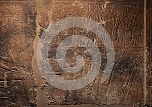 Relief in the New Kingdom Tomb of Maya hewn into the southern escarpment of the Bubasteum in the Saqqara necropolis, Egypt.