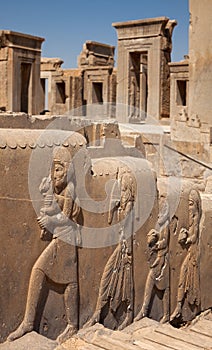 Relief of Servants Bringing Gifts in Palace of Darius at Persepolis photo