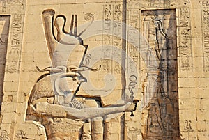 Relief at the Temple of Edfu in Egypt