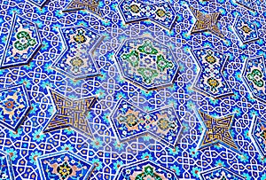 Relief tile patterns of Jameh Mosque, Isfahan, Iran