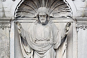Relief on a tombstone - Jesus gives his blessing