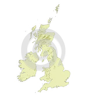 Relief United Kingdom map