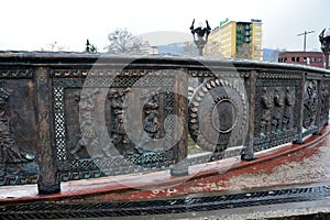 Relief of Vera Aceva Bridge in Skpje photo