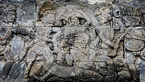 The relief on the wall of Penataran Temple complex