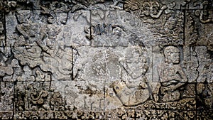 The relief on the wall of Penataran Temple complex