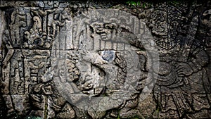 The relief on the wall of Penataran Temple complex