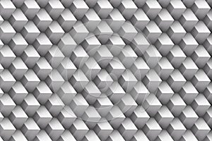 Relief of white geometric cubes