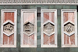 Reliefs on Giotto Campanile of Florence