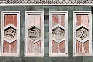 Reliefs on Giotto Campanile of Florence photo