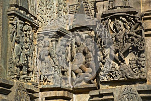 Reliefs on outer wall of Chennakesava Temple, Keshava Temple, photo