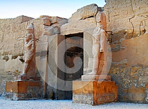 Reliefs and pillars of the temple of Karnak, Egypt