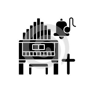 Religeous music black glyph icon