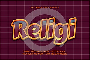 Religi text effect. photo