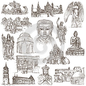 Religion around the World - An hand drawn collection