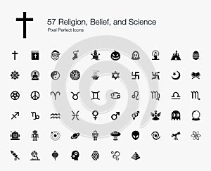 57 Religion Belief Science Pixel Perfect Icons photo