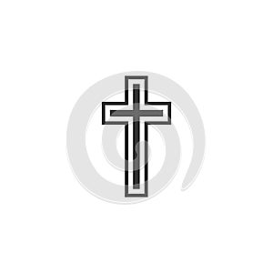 Religion, christian cross icon. Vector illustration, flat design.