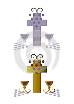 Religion/Christianity: Cross and grapes