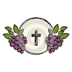 religion cross and grapes design