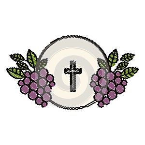 religion cross and grapes design