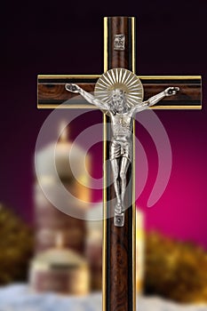 Religion - Crucifix - Church Candles