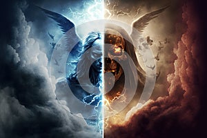 Religion good and evil, light and darkness, and heaven and hell