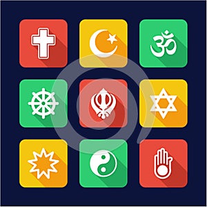 Religion Icons Flat Design