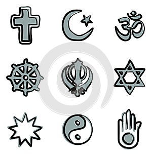 Religion Icons Freehand 2 Color