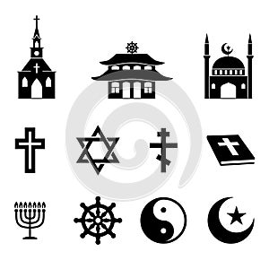 Religion icons vector set