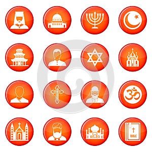 Religion icons vector set