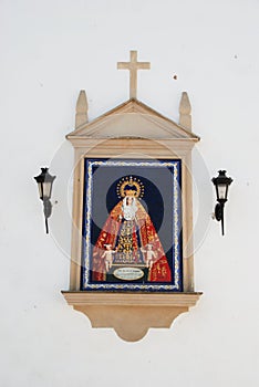 Religion image on church, Aguilar de la Frontera. photo